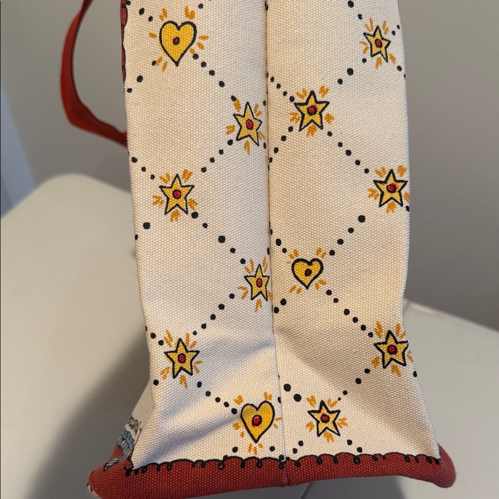 NWOT Brighton Multicolor Artistic Holiday Love Canvas Tote Fun Playful Oversized - Picture 8 of 10